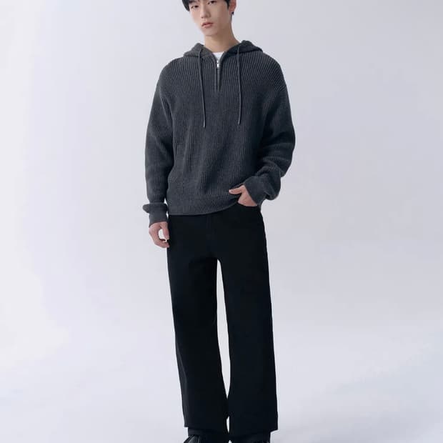 무신사스탠다드 와이드 데님 팬츠 블랙 32