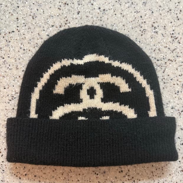 스투시 빅 링크 커프 비니 블랙