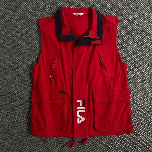 90s 필라 빅로고 올드스쿨 헌팅 베스트o 3923