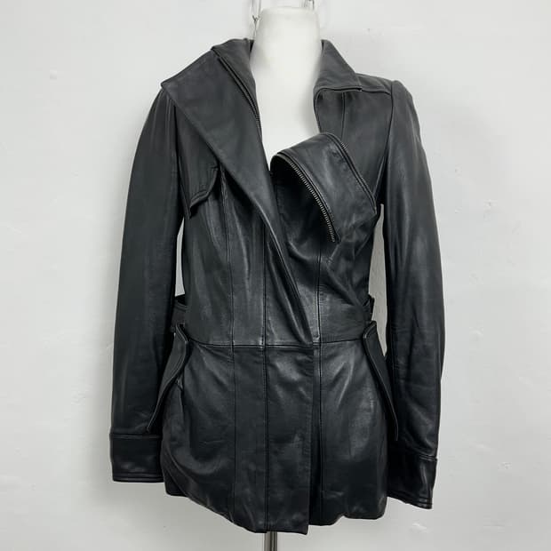Italian Lambskin Gimmick Zip Leather Jac