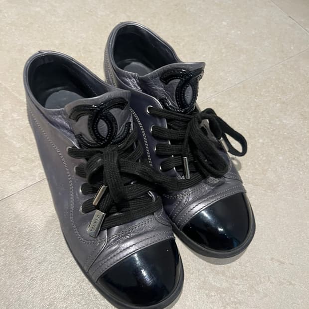 샤넬 여성 레더 스니커즈 36