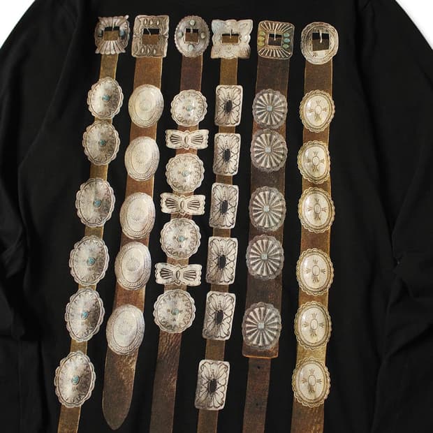 [3][4]캐피탈 20 커튼 콘초 프린트 저지 크루 롱 티셔츠 블랙