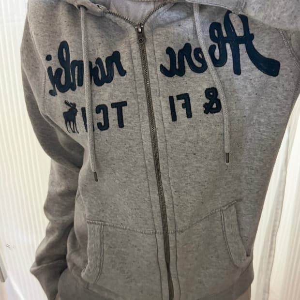 아베크롬비 그레이 후드집업 m