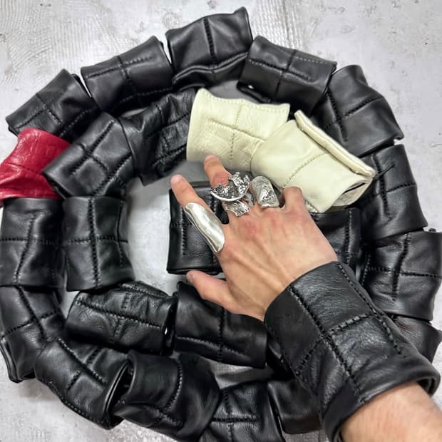 scarstitch handcuff cow leather