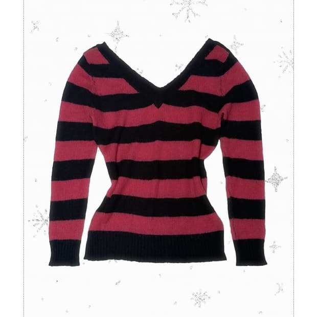 캐캐체 아무st 스트라이프 브이넥 니트