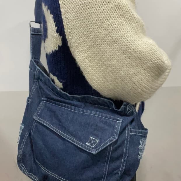 멀티포켓 데님 크로스백 