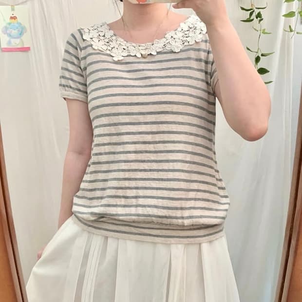 코지 모리 크로쉐 반팔티