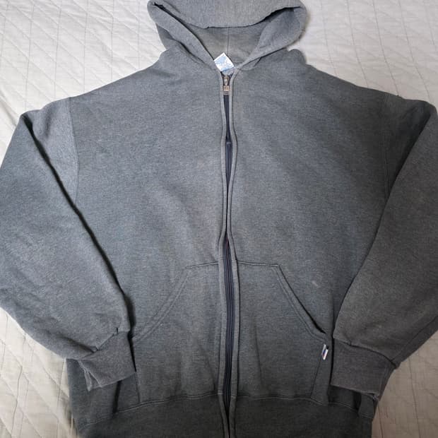 [XL]90s 빈티지 러셀 애슬레틱 후드집업 다크그레이 ver.더티페이드