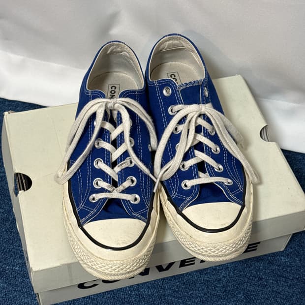 컨버스 척 70 로우 빈티지 캔버스 러쉬 블루