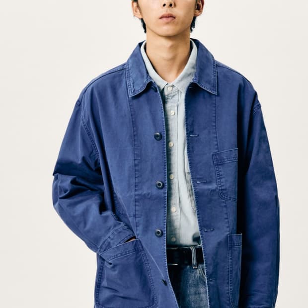 에스피오나지 몰스킨 프렌치 워크자켓 워시드블루 L