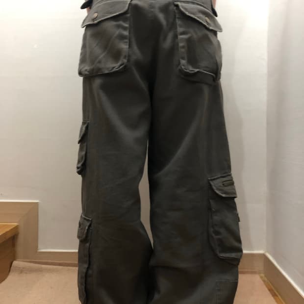 빈티지 그레이 펑크 빅 포켓 팬츠