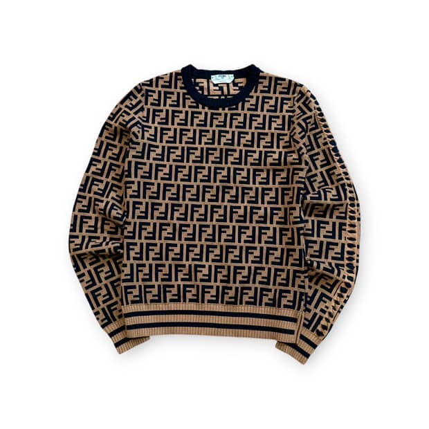 펜디 FF 로고 자카드 니트 스웨터