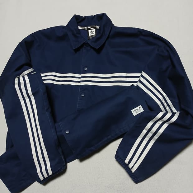 Adidas 아디다스 단추 면 코치자켓 춘추 봄 가을 바람막이