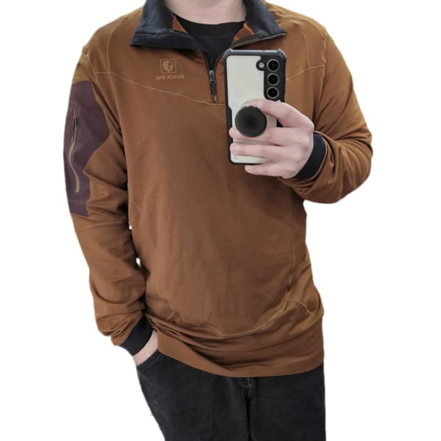 105 블랙야크 브라운 반집업 긴팔티셔츠