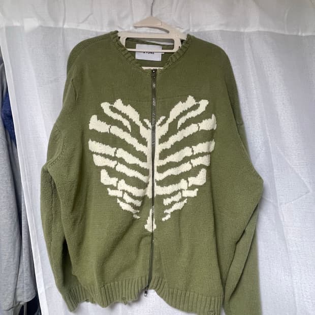 엑스톤즈 보운 니트집업 카키