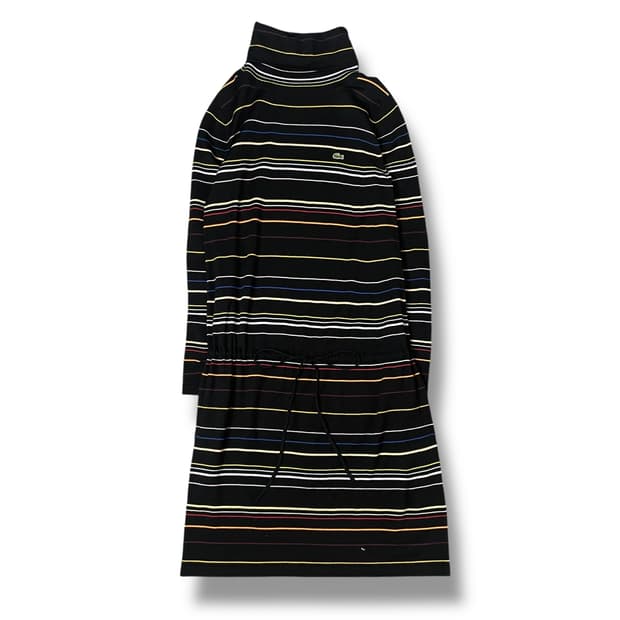 라코스테 터틀넥 스트라이프 니트 원피스 40