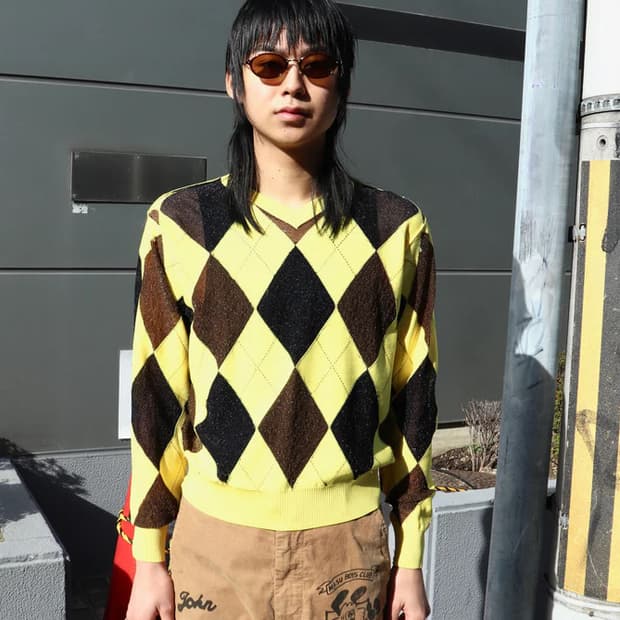 (46) REVERSED ARGYLE SWEATER