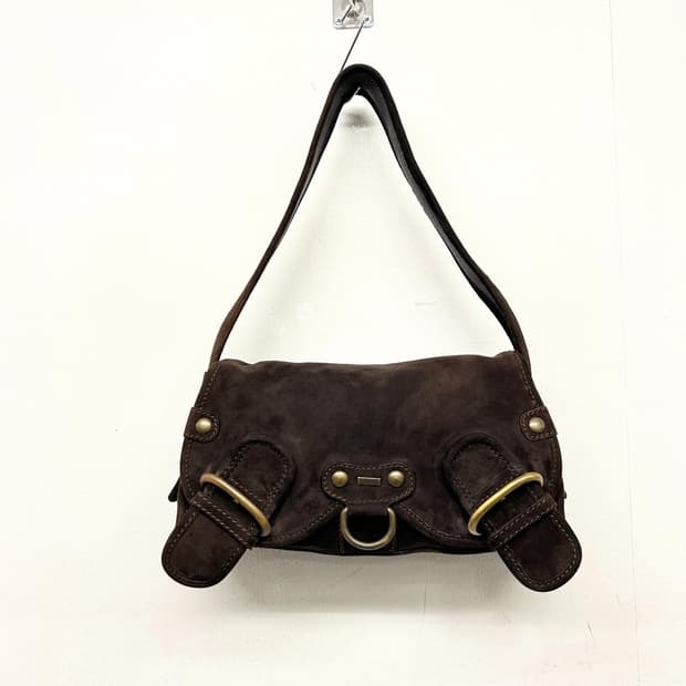 Kalliste Y2K 빈티지 스웨이드 레더 숄더백