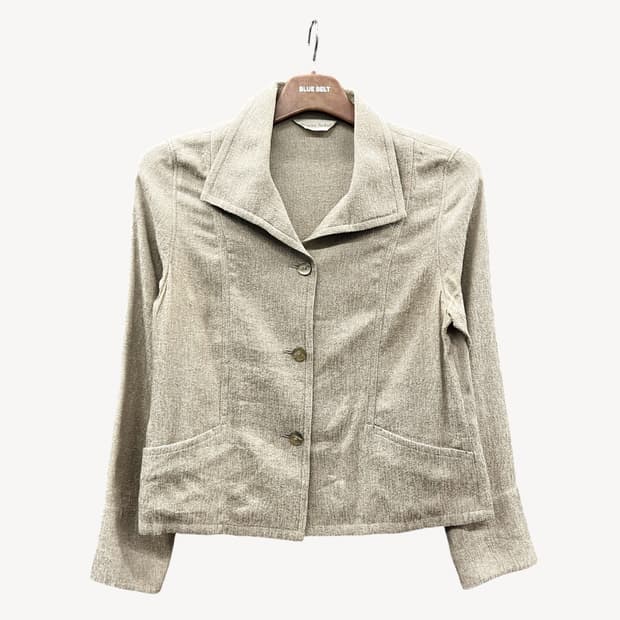 JPN VINTAGE 캐주얼 자켓 쓰리버튼 투포켓 오픈카라 디테일 베이지