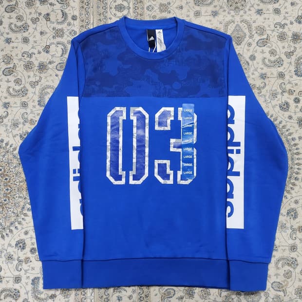 (새상품) 아디다스 03 블루 맨투맨 105 (작게나옴)