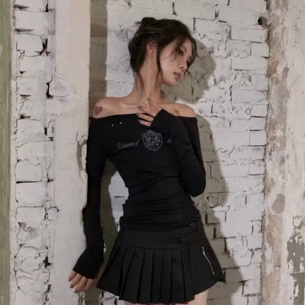 511비전 POCKET PLEATS SKIRT 스커트블랙