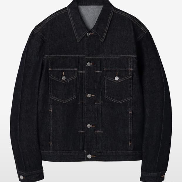 노이즈 필치 워시드 데님 트러커 자켓 블루 인디고 L