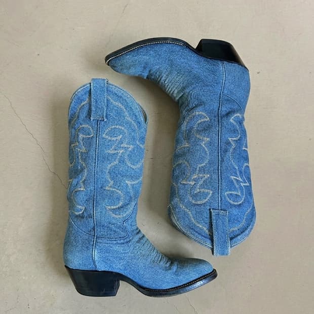 빈티지 데님 웨스턴부츠