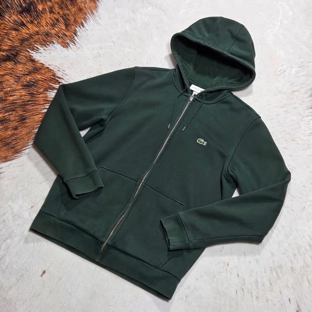 라코스테 다크그린 후드집업