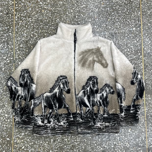 90s USA 블랙마운틴 홀스 후리스 자켓 M