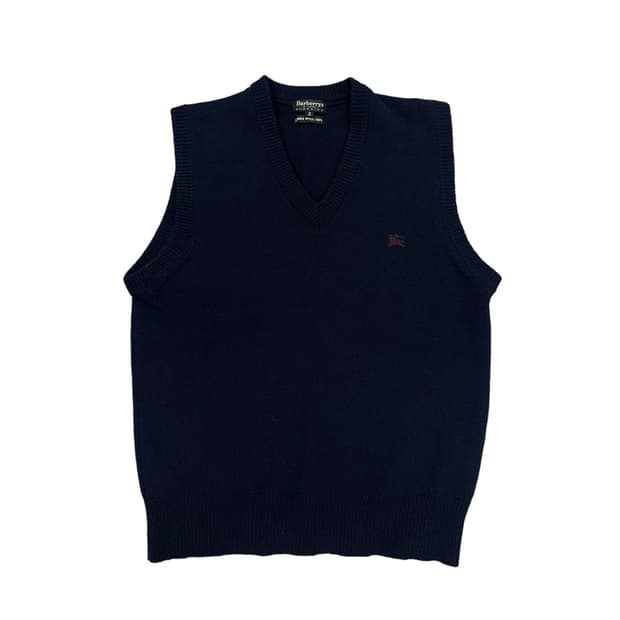 일본 버버리 램스울 니트조끼