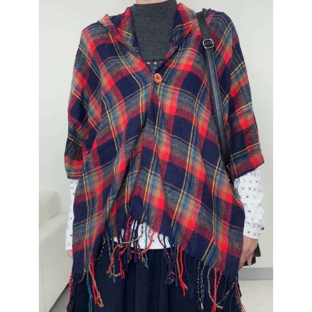 빈티지 히피 케이프 망토 판쵸