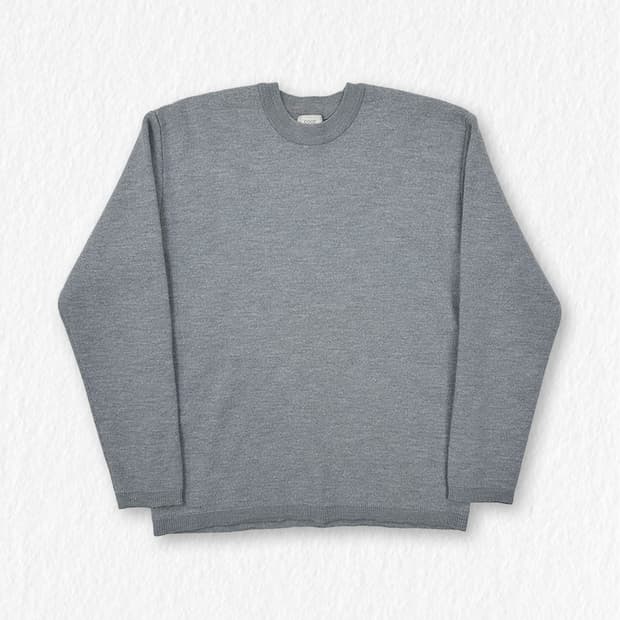 쿠어 라운드넥 니트 그레이