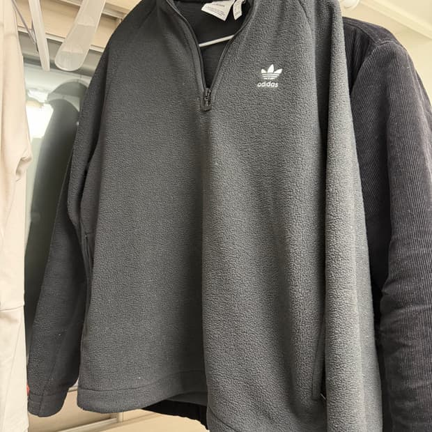 아디다스 빈티지 후리스 반집업