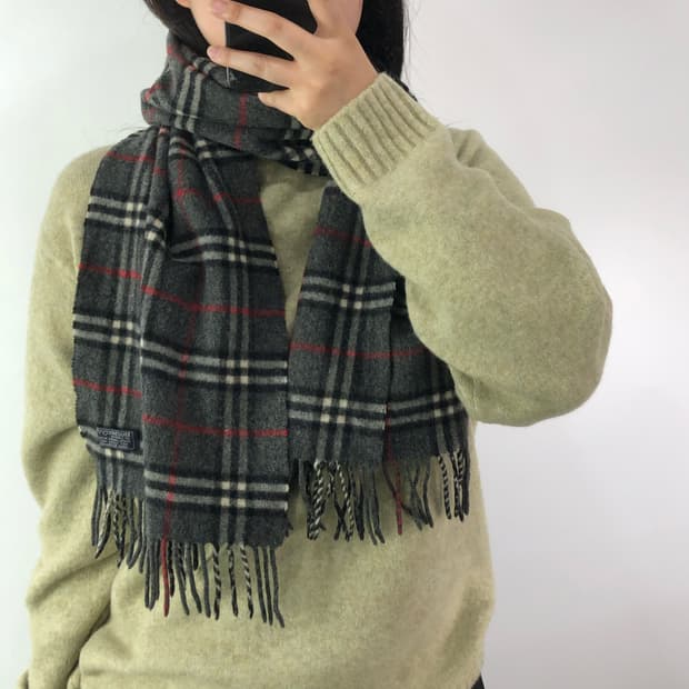 Burberry 버버리 그레이 램스울 머플러 목도리