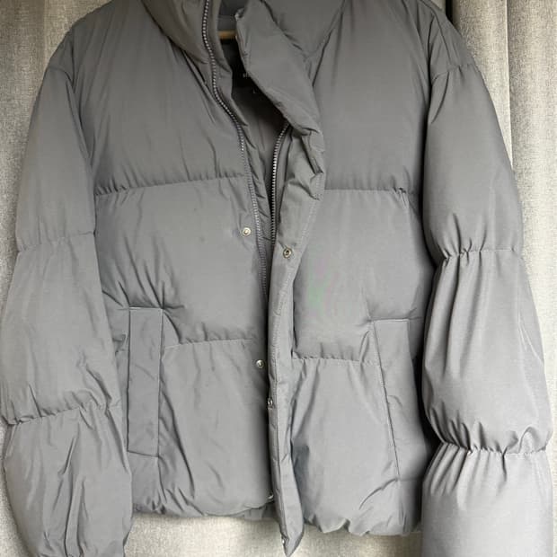 무신사 스탠다드 데일리 푸퍼 숏 패딩 재킷 [다크 그레이] L