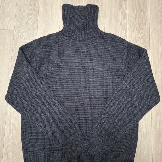 L 더블알엘 헤비 울75 코튼25 다크 그레이 터틀넥 니트 스웨터