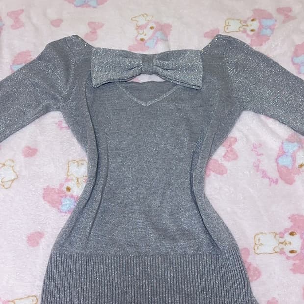 Cecil McBee ♥ 세실맥비 글리터 뒷리본 탑 미니원피스 히메갸루