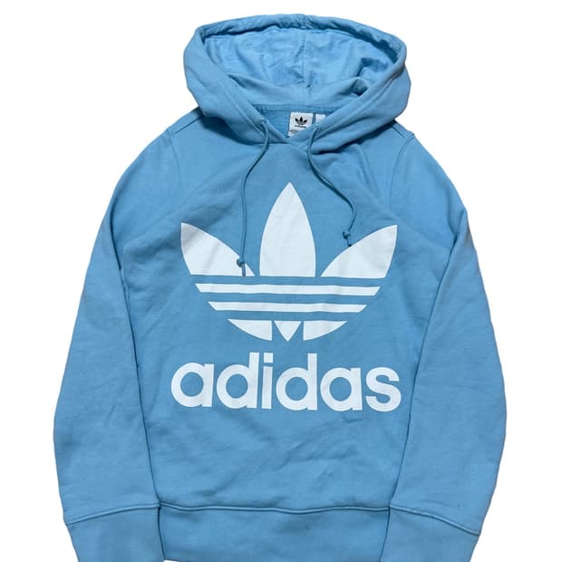 아디다스 트레포일 하늘색 후드티
