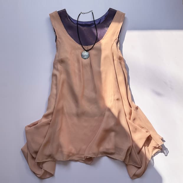 Salmon Chiffon Sleeveless Top 0327