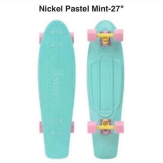 (정품.실사용2회) 페니 보드 니켈 파스텔 민트 27인치 크루저 보드 스