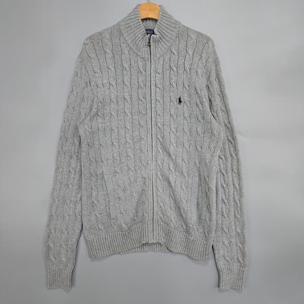 폴로랄프로렌(Polo) 케이블 니트 코튼 집업 스웨터 가디건 M