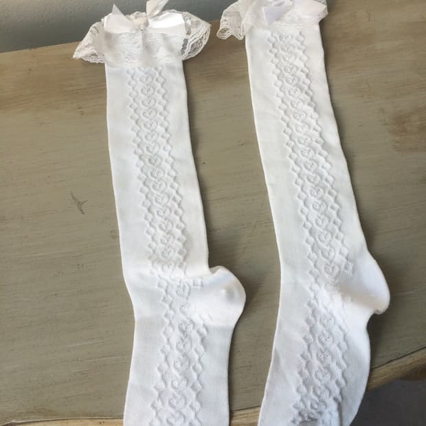 ribbon lace point socks