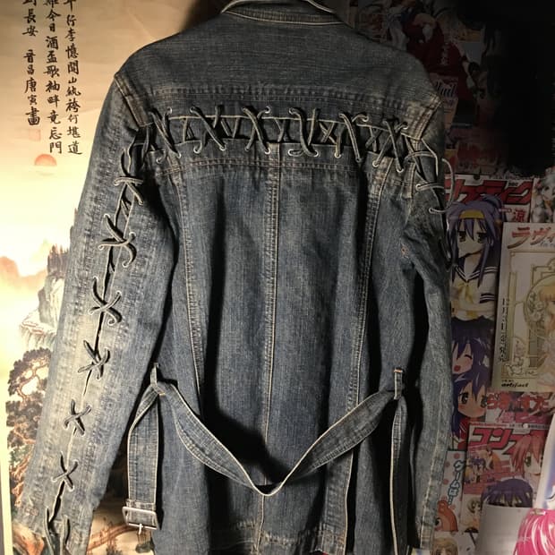 Tornado Mart Lace up denim robe jacket