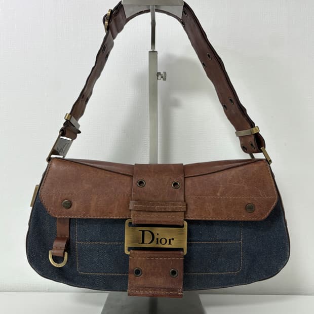 디올 스트릿시크 콜럼버스 숄더백 데님