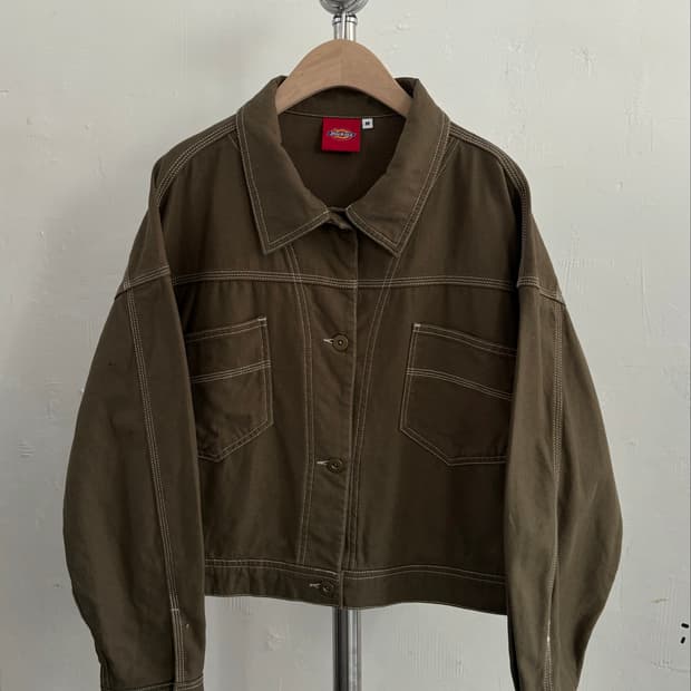 Dickies 디키즈 카키 스티치 크롭 자켓