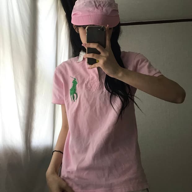폴로 베이비핑크 빅포니 반팔티셔츠