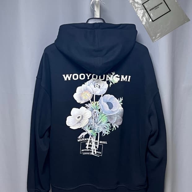 [정품] 52 우영미 플라워 후드티 블랙