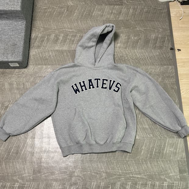 WHATEVS 왓에버스 기모 회색 후드티
