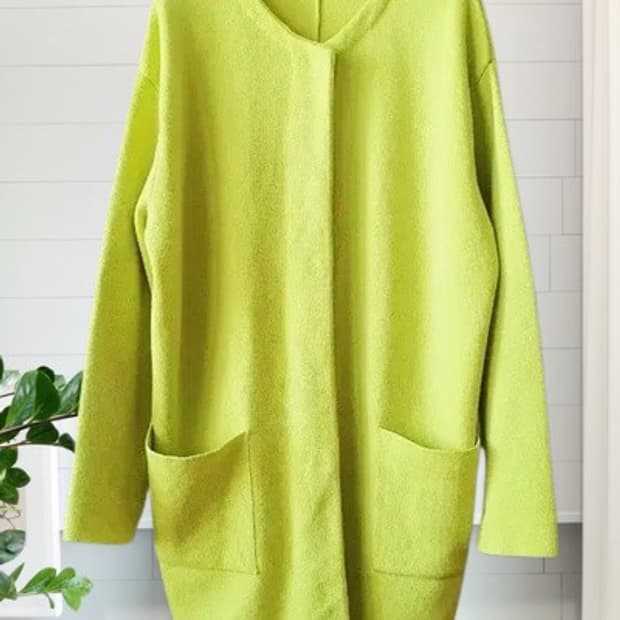 베네통 머스타드 롱가디건 