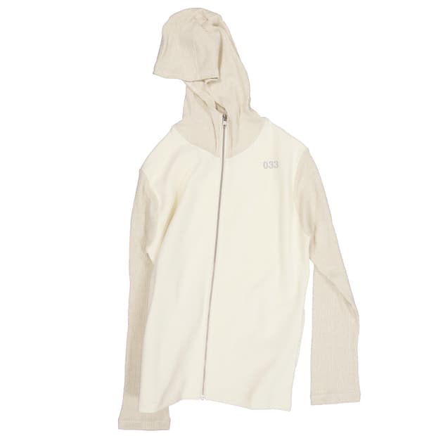 033 balaclava knit zip up_ ivory